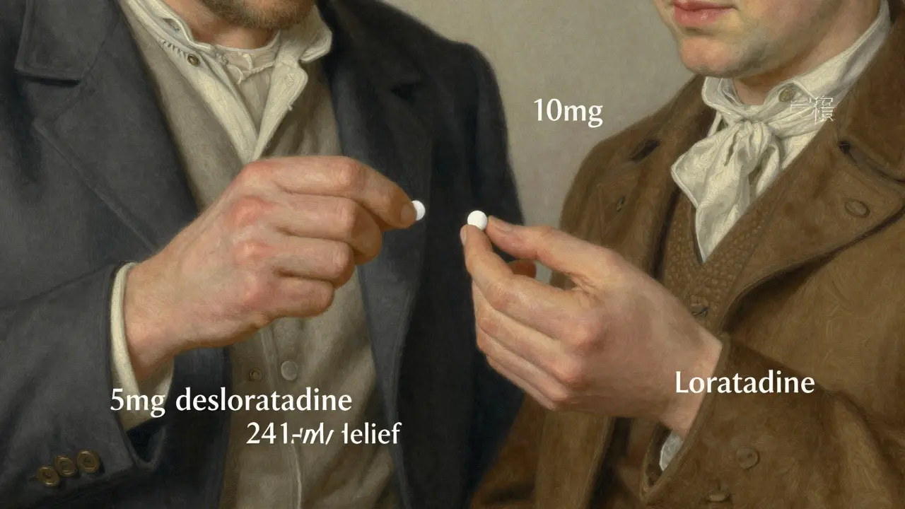 5mg desloratadine vs 10mg loratadine dosing duration