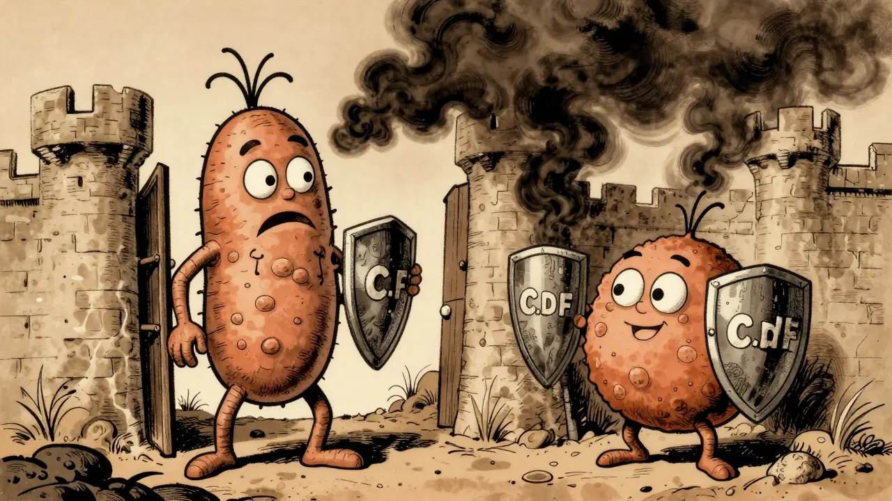 Helpful yeast and bacteria forming a protective shield around intestinal walls from disease.